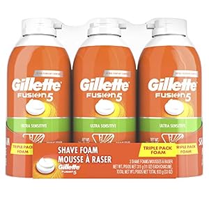 Gillette Fusion5 Ultra Sensitive Shave Foam, 11 Ounce (Pack Of 3)