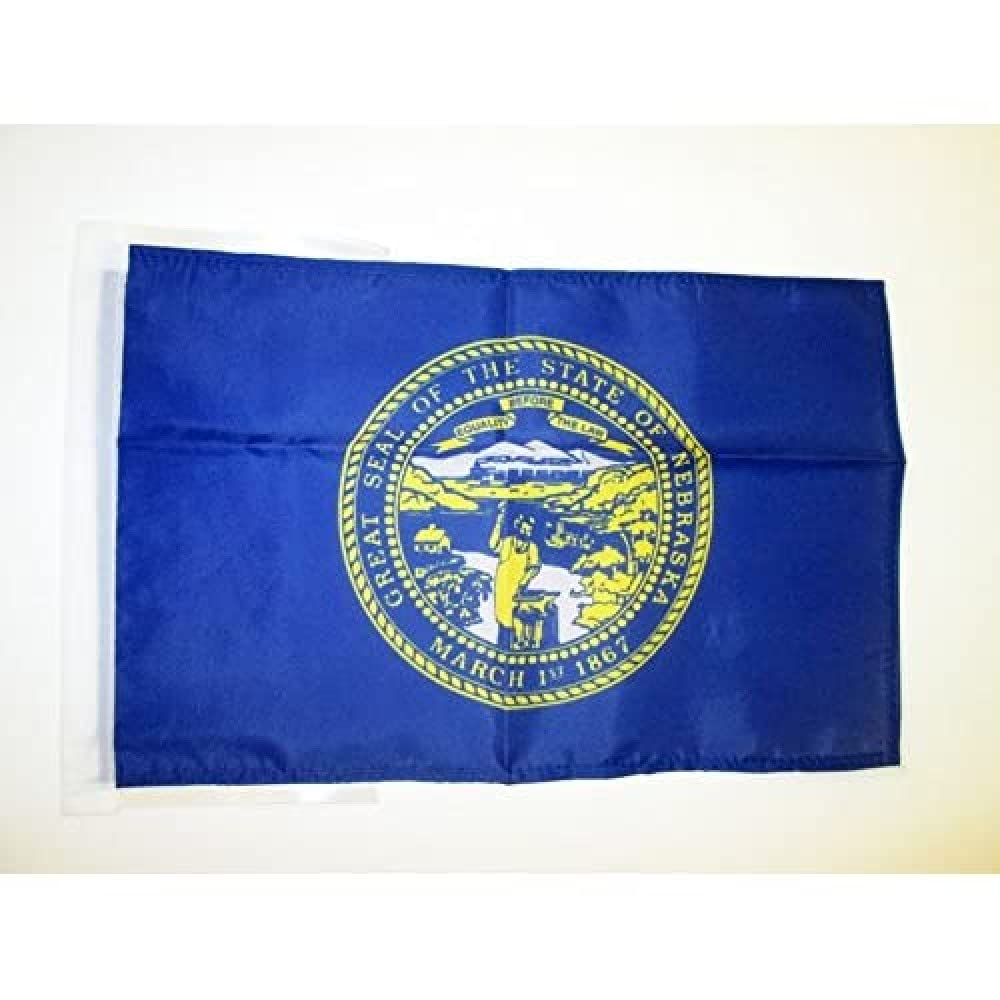 AZ FLAG - Nebraska Flag - 18'' x 12'' - 100% Polyester US state of Nebraska Small Banner with Two Cords - Fade Resistant - Vivid Colors - 18x12 in - 45x30 Cm — image 1