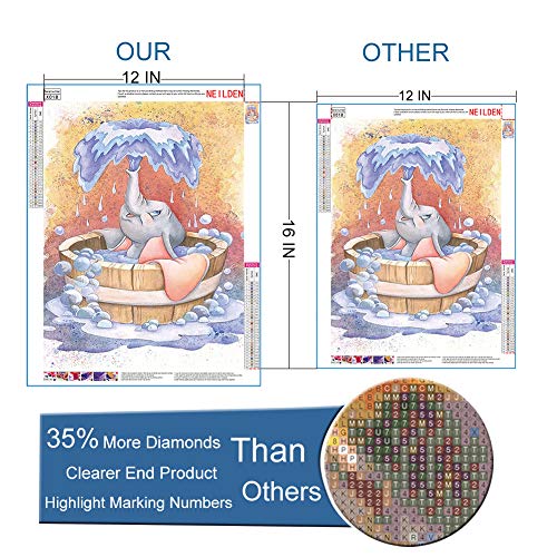 5D Diamond Painting Kits for Adult, Round Full Drill Embroidery Cross Stitch Paint with Diamonds Arts Craft, Gift for Family Friends 11.8×15.7 Inches(Fly Elephant Dumbo)