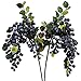 Rinlong 2Pcs Artificial Blueberries Fake Berries Stems Hanging Spray Frosted Blueberry Fall Floral Picks for Wreath Thanksgiving Decoration