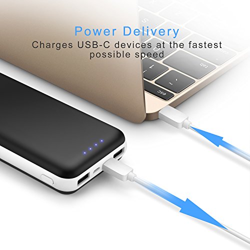Topmate Power Bank Portable Charger 20000mAh External Battery with One Input 2.5A＆Output 3A Type-C and Dual-Ports USB Output Backup Battery Packs for Android iOS Devices etc.|Black … - Thumbnail 2