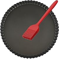 DATANYA Tart Pans 10 Inch with Removable Bottom Fluted Pie Tart Pans, Heavy Duty Carbon Steel Round Non-stick Quiche Pan for 