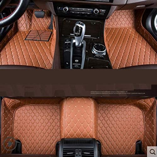 MZLJL Car foot Mats,Leather car floor mats for Ford explorer 2006-2013 2014-2016 2017 2018 Custom auto foot Pads automobile carpet cover,Brown