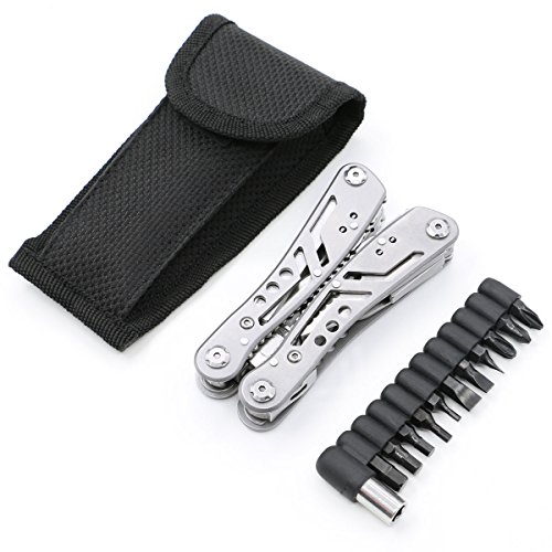 Xcellent Global 24-in-1 Multitools Folding Plier, Outdoor Survival Portable Multi function Pocket Knife Tool Set, Stainless Steel, HG200