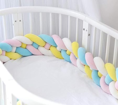 Lcycn Baby Heighten Crib Bumper Pads Knotted Braided Ball Pillow Nursery Cradle Bed Safety Rail Padding Cot Sleep Bumper Kids Room Decoration B Amazon Co Uk Kitchen Home