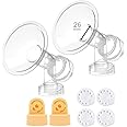26 mm 2xOne-Piece Breastshield w/Valve and Membrane Compatible with Medela Breast Pumps; Made by Maymom.