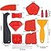 Hestya 12 Pieces Caulking Tool Kit Silicone Sealant Finishing Tool Grout Scraper Caulk Remover and Caulk Nozzle and Caulk Caps (Red)
