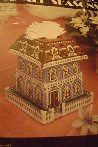Needlecraft Ala Mode Victorian House Pop Up Tissue Box Cover Plastic Canvas Kit