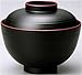 Happy Sales HSWF201B, Japanese Soup Rice Bowl with Lid Black