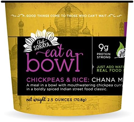 Chef Soraya Plant Based, Vegan, Chickpeas and Rice, Chana Masala, 2.5 oz. Cups, 6 Count