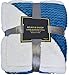 Napa Super Soft Sherpa Throw Blanket Sea Blue Chevron 50
