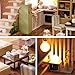 Kisoy Romantic and Cute Dollhouse Miniature DIY House Kit Creative Room Perfect DIY Gift for Friends,Lovers and Families(Wait for The time) Plus Dust Proof Cover