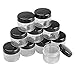 TOPWEL 10PCS 15 Gram Refillable Black Plastic Screw Cap Lid with Clear Base Empty Plastic Container Jars for Nail Powder Bottles Eye Shadow Container Lot Powder Container