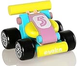 CUBIKA TOYS' Wooden Car Toys - Engaging & Entertaining Kids Developmental Toys - Made of Eco-Friendly Pure Mountain Wood & Water-Based German Colors -100% Safe with No Sharp Edges-Ideal Gift
