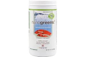 Biopharma Scientific NanoGreens: Greens Superfood Fruit & Vegetable Powder for Digestive Health & Immunity with Spirulina, Chlorella, Kale, Spinach, Plant Based, Strawberry Flavor, 30 Servings