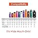 MOCE Straw Lid/Cap for Hydro Flask 12oz - 64oz Wide Mouth Sports Water Bottles. (Gray/Black)