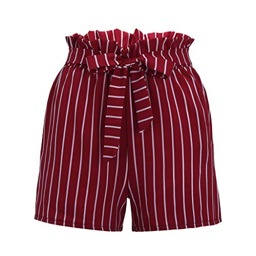 Exteren Fashion Women Pocket Loose Hot Pants Lady Summer Beach Shorts Trousers for Women Girls (Wine_AA, Medium)