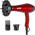 BERTA 1875W Powerful Negative Ions Hair Dryer Ceramic Professional Far Infrared Blow Dryer 2 Speeds 3 Heating Settings (3 Attachments)