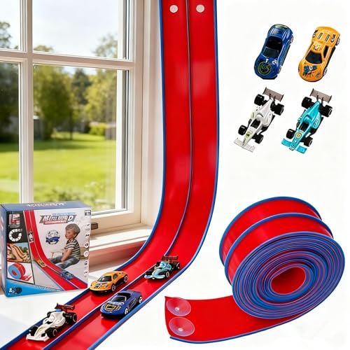 Flex Race Car Track 15 Ft Starter Set Compatible with Diecast 1/64th Cars