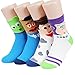 Socksense Cartoon Character Series Women's Original Crew Socks (TStory_4pairs)