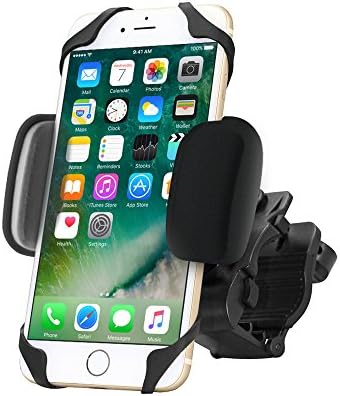 Bike Phone Mount ,Vonetone Universal Bicycle Rack Handlebar &amp; Motorcycle/ Stroller Holder Cradle With 360° Rotatable &amp; 2PCs Silicone Security Bands for Smartsphones,MP3 Players and GPS devices