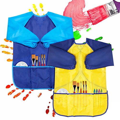 CUBACO 4 Pack Kids Art Smocks Children Waterproof Artist Painting