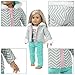 K.T.Fancy 2 Sets Girl Doll Clothes for 18 Inch Doll Clothes Winter Outfits Set Including 2 Pcs Puffer Jacket with Hood, 2 Pcs Trousers , 2 Pcs T-Shirts fit for 14-18 Inch Dolls