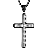 HZMAN Cross Necklace for Men Women High Polished Stainless Steel Cross Pendant Christian Faith Protection Jewelry Gift