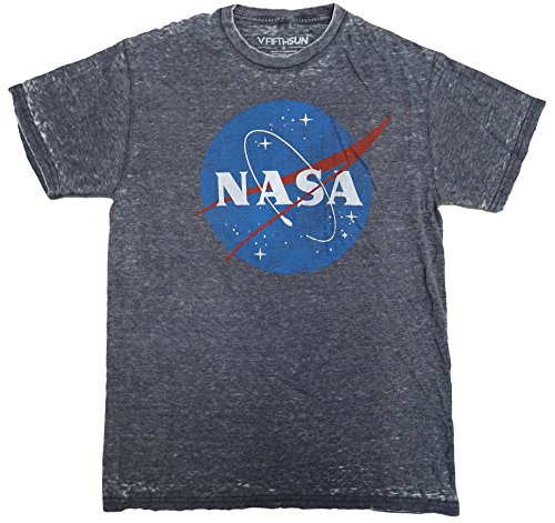 NASA Logo Adult Assorted Fashion T Shirt (Small, DistLogo(H.DGray))