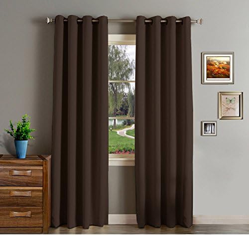 Onlycurtain 2 Panels Thermal Insulated Blackout Curtains for bedroom Antique Bronze Grommet Top 52"W x 84"L Chocolate