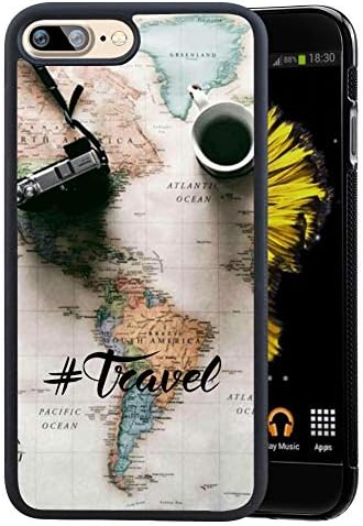 Ademen iPhone 8 Plus 5.5 inch Case, Travel World Map Design Hard PC Soft Silicone Protective Durable Shockproof Case For iPhone 8 Plus 5.5"