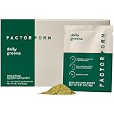 FACTOR FORM Daily Greens Superfood Powder | 5 Functional Blends for Gut Health | Energy & Immunity Support | Prebiotics, Probiotics, Adaptogens| 30 Packets | Citrus Flavor