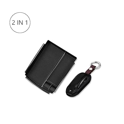 Coolko Newest And Improved Center Console Armrest Storage Box Holder Container Glove Pallet For Tesla Model X 2016 2017 2018 Bonus 1 Tesla X Metal