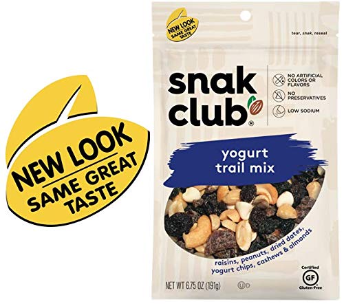 SNAK CLUB YOGURT NUT TRAIL MIX, 6.75 OUNCE RESEALABLE BAG