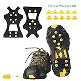 iAmker Ice Cleats, Ice & Snow Grips Ice Creepers Over Shoe Boot,Anti Slip 10-Studs TPE Rubber Crampons 10 Free Studs Footwear