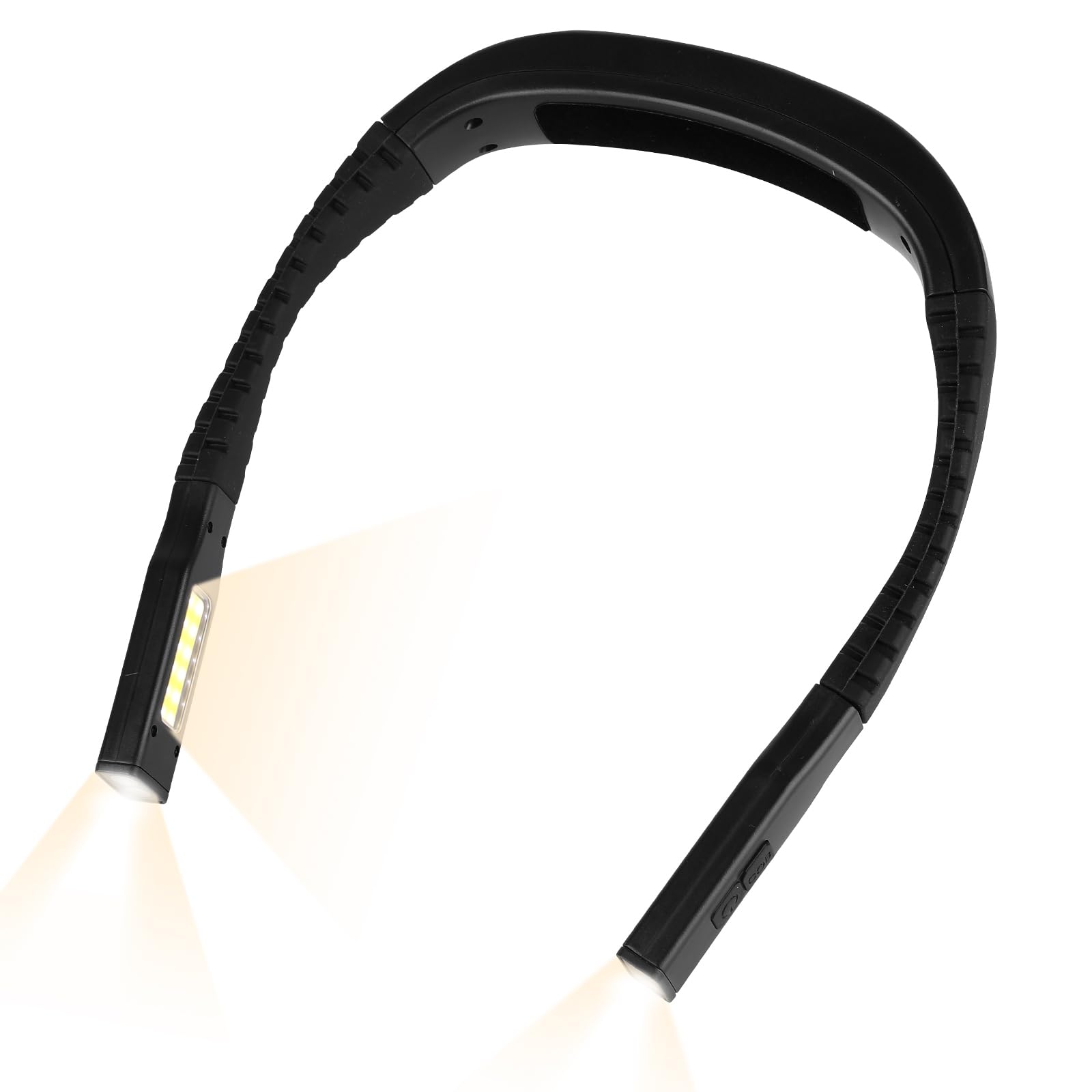 Jasfyee Neck Reading Light, Book Light Reading in Bed at Night, 3 Colors 3 Dimmable Brightness Rechargeable LED Reading Light, Bendable Arms Comfortable & Flexible Hands Free Reading Knitting Camping