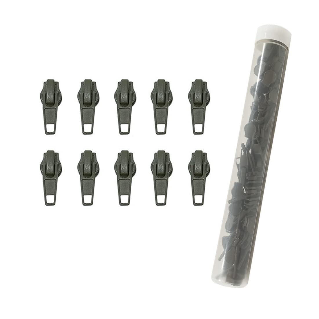 72 Pieces Metal Automatic Nylon Zipper Sliders, Zipper Slider #5, Zipper Pull for Repairing or Mounting a Zipper, Navy Blue Sliders (#5, Green.075)