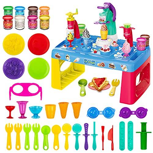 UNIH Playdough Sets for Toddlers, Playdough Table with Dough Kit and
