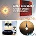 Half Chrome Light Bulb Dimmable LED Filament Vintage Bulb with Mirror 6W (60W Equivalent) G80/G25 E26 Medium Base Warm White 2700K