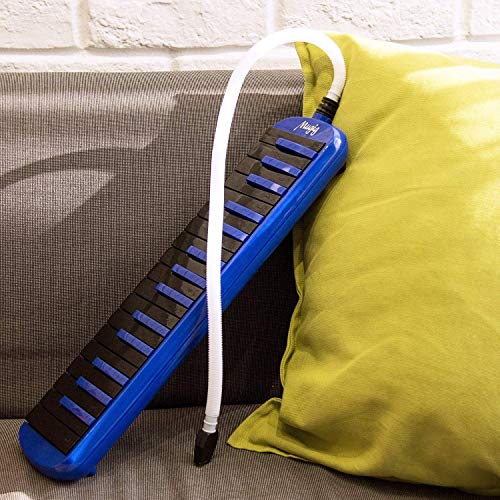 Mugig Melodica 32 keys, C-key, Piano/Keyboard inspired instrument, Portable, Phosphor Bronze Reed, Suitable for Practice, Teaching or Stage Performance. (Black & Blue) - Thumbnail 6