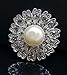 L'VOW Silver Crystal Pearl Brooches Brooch Pins Bouquet Kit Pack of 12