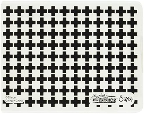 Sizzi Sizzix Texture Fades A2 Embossing Folder-Plus Sign by Tim Holtz, Other, Multi-Colour, 0.38x12.7x16.51 cm