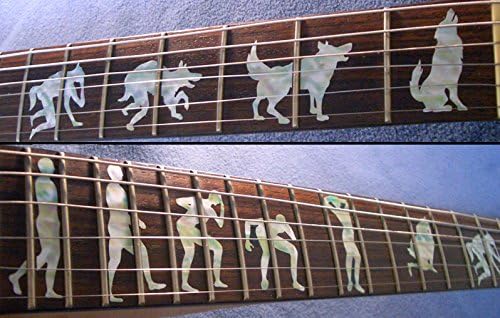 Inlaystickers Inlay Sticker Fret Markers for Guitars - Man To Wolf/Werewolf James Hetfield FT-077WO-WT, Silver Or Gold - Image 3