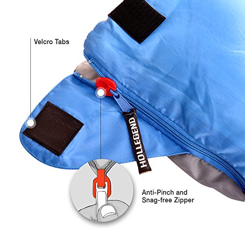 Hollegend Sleeping Bag - Envelope Lightweight Portable,Waterproof,Machine Washable,Perfect for Camping,Hiking,Backpacking,Traveling and Outdoor Activities (Sky Blue/Gray) - Thumbnail 3