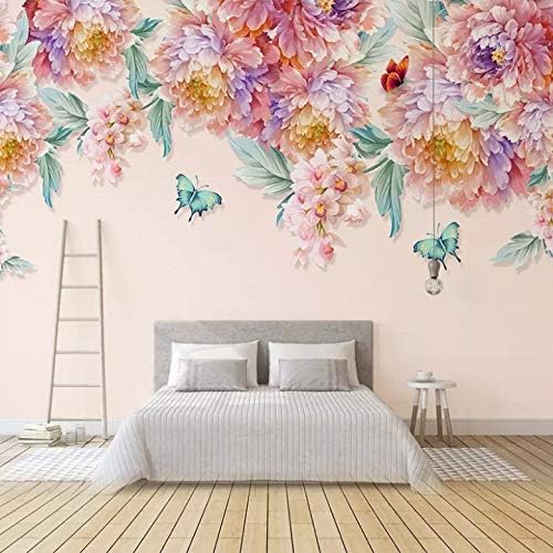 Leekkoka Mural Wallpaper 3D Mural Large Mural Hand-Painted Floral Wallpaper Bedroom Tv Backdrop Wallpaper Retro Dark Wall Paper Mural