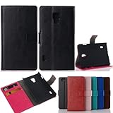 Ezydigital LG Optimus L7 II Dual P715 Leather Folio Support Smart Case Cover With Card Holder & Magnetic Flip Horizontals