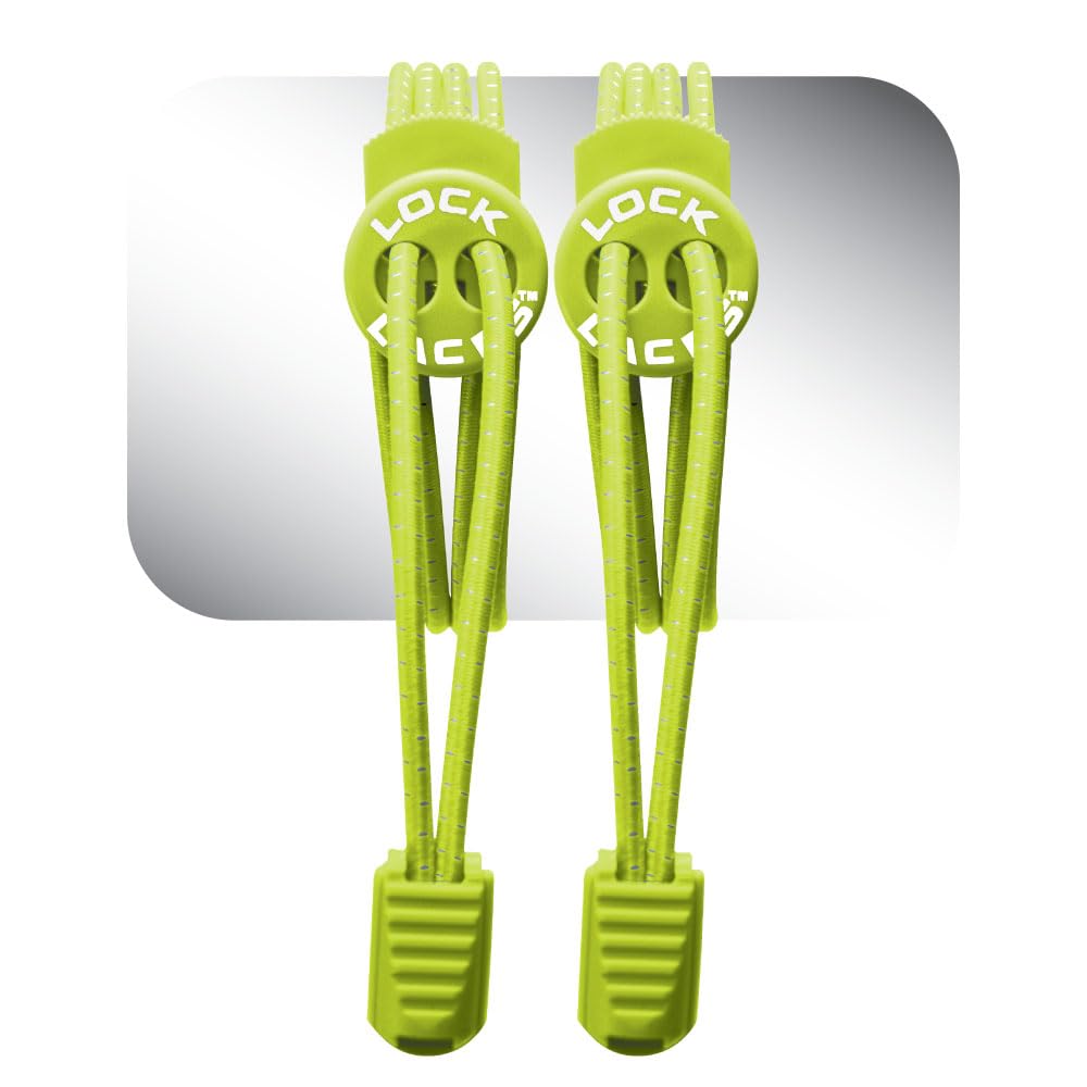 LOCK LACES (Elastic No Tie Shoelaces (Green Apple, 48-Inch)