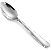 KEAWELL Premium Louis 4-Piece 18/10 Teaspoon Set (6.4" Teaspoon) | 18/10 Stainless Steel Fine Teaspoons; Squared-Edge Handles; Smooth Finish; Brilliant Mirror Finish; Dishwasher Safe
