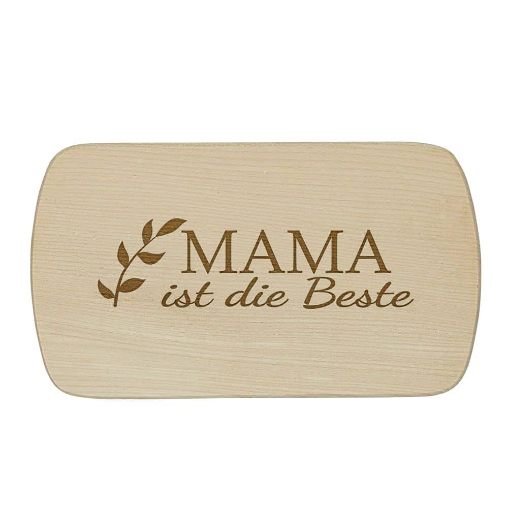 Breakfast Board with Engraving, Beste Mama, Durable Wooden Board in Various Designs, Made from Sustainable Beech Wood, Great Gift Idea, Branch Mama ist die Beste
