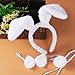 TINKSKY Bunny Cosplay Set Rabbit Costume Accessory Cute Ears Headband Tail Bow Tie for Party Cosplay Costume,Pack of 3(White)
